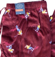 St. John's Bay Sleepwear Burgundy Skiier Men's Size L Pajama Pants Soft PJ's NWT