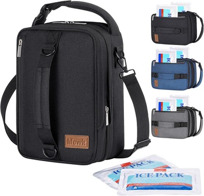 Lifewit Expandable Lunch Box for Men, Insulated Bag, Portable Black 