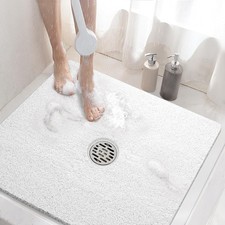 HITSLAM Square Shower Mat, 24 x 24 Inch Non Slip Bath 24 x 24 Square , White