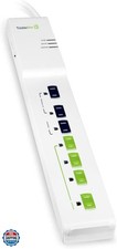 TrickleStar TS1104 7 Outlet APS, 1080 Joules, 3 ft Cord White