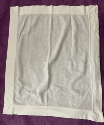 Janie and Jack Tiny Treasures Baby Blanket Cotton Sweater Knit Gray White