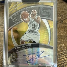 2020-21 Panini Spectra Prizm Icons Tony Parker Autograph  /4 ! San Antonio Spurs