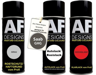 Spraydose Set für Saab GHG Warm Mist Metallic Autolack Klarlack Grundierung Spra