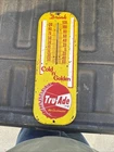 Vintage TRU-ADE Thermometer Soda Tin Sign Dated '61 Colors Look Awesome! ~ WOW!