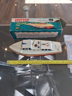 Bateau Mécanique Sutcliffe Jupiter Ocean Pilot Clockwork Cruiser 1960 - Tin Toy