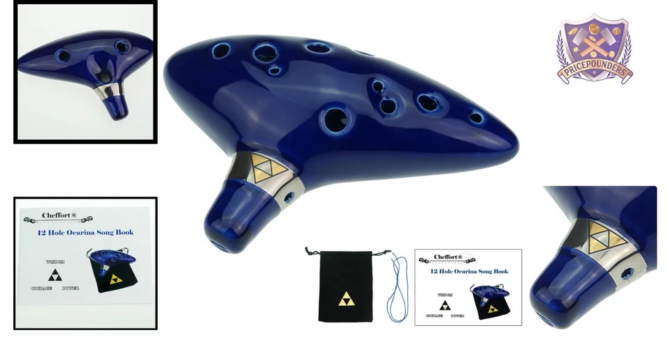 12 Hole Ceramic Ocarina C Key with Bag Songbook & Strap Musical Instrument - Image 2 of 4