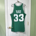 Larry Bird Signed Boston Celtics #33 Green Mitchell & Ness Basketball Jersey