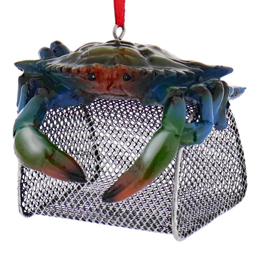 Kurt Adler Resin Ornament Crab with Wire Cage - Thumbnail 3