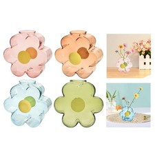 Glass Flower Vase Holder Desktop Modern Desk Organizer Decors Plants Terrarium