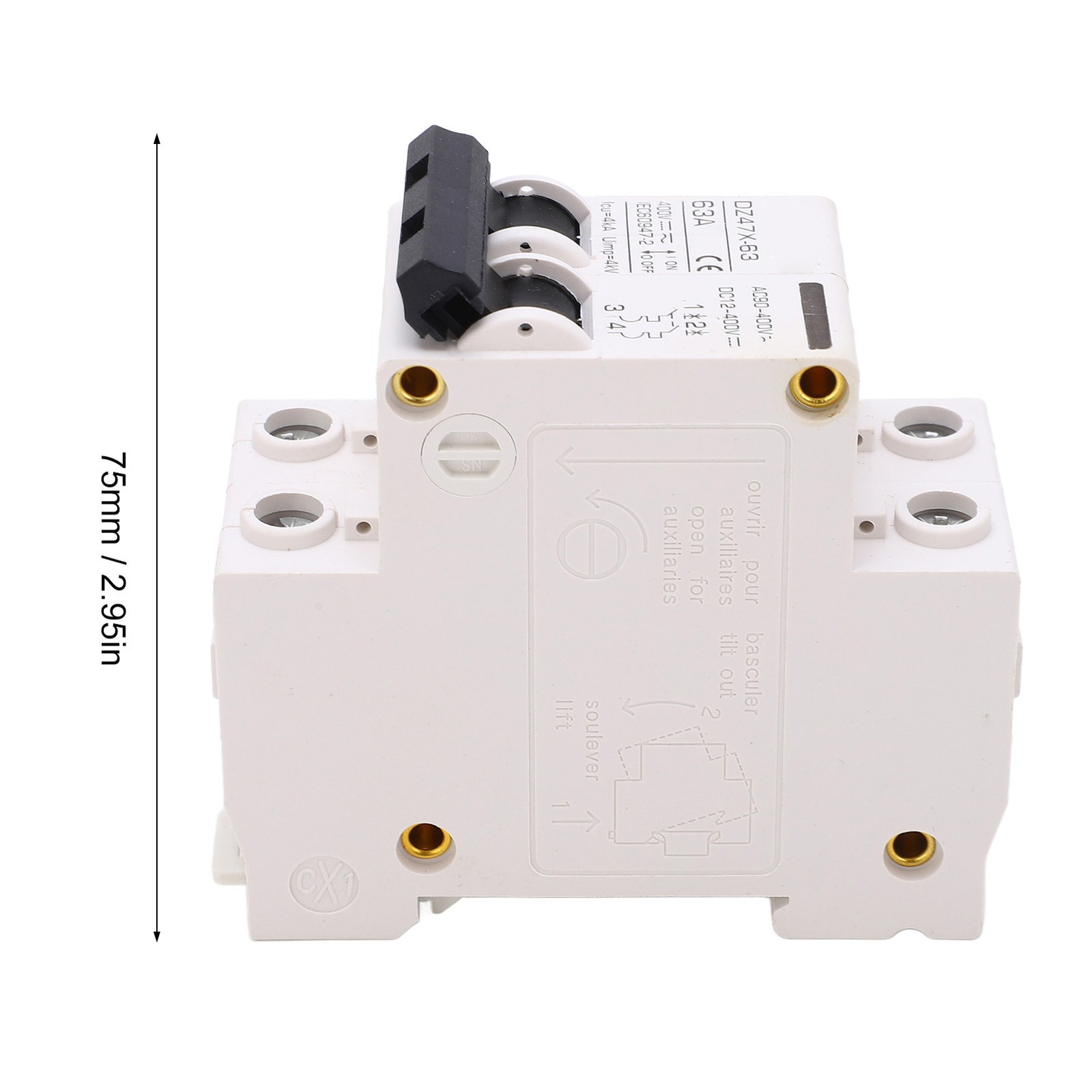 AC DC Miniature Circuit Breaker 63A 2P DIN Guide Rail Flame Retardant Circuit