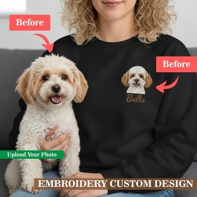 Personalisierter bestickter Hundepullover | Haustierportrait individueller Name Geschenk Sweatshirt