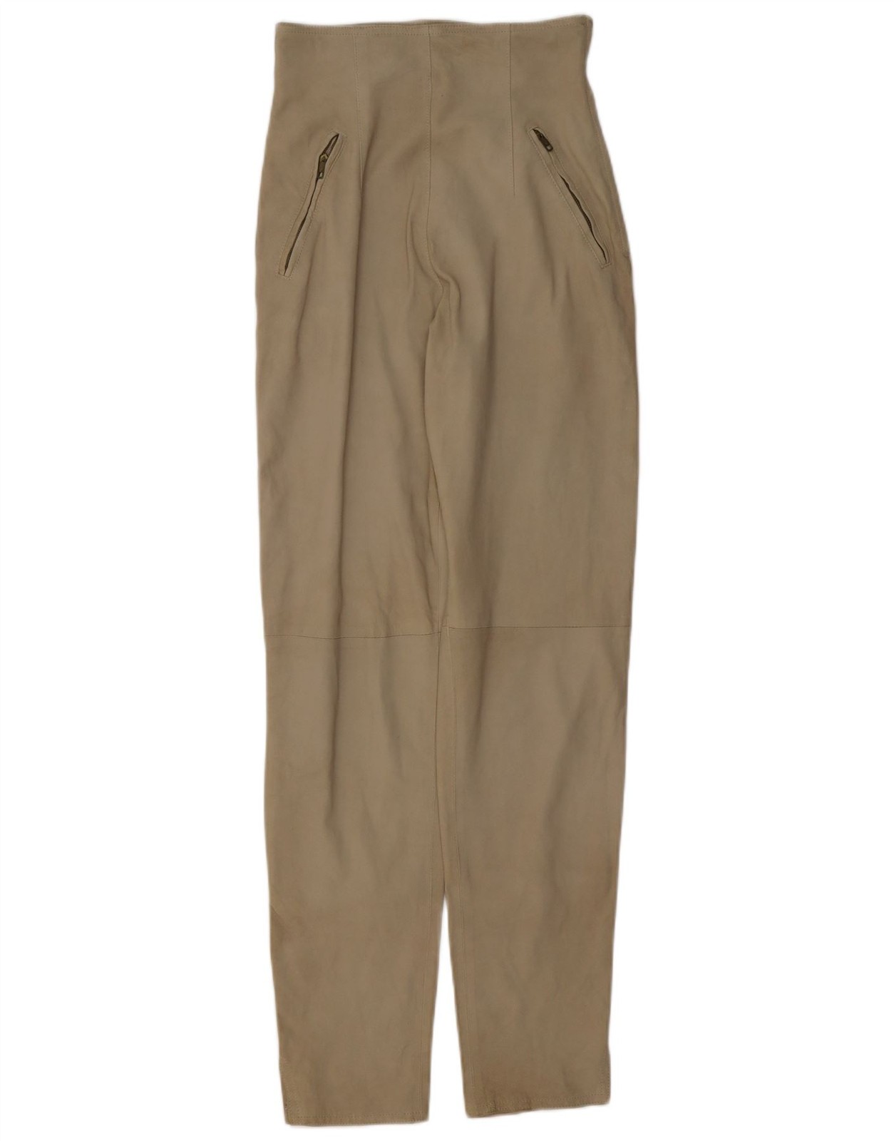 Pantalones informales cónicos vintage de cintura alta para mujer W26 L30 beige CB15