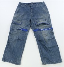 Rare VTG MARITHE FRANCOIS GIRBAUD M FG Shuttle Tape Strap Denim Jeans 2000s 40M