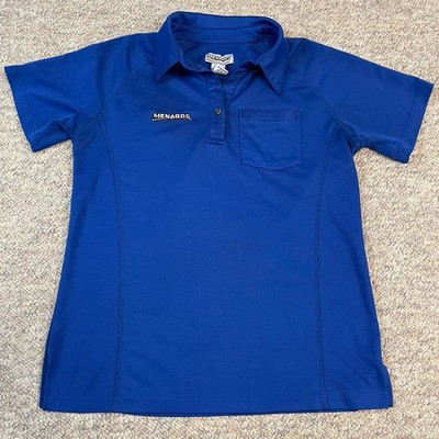 Menards Women s Ladies Sz L Blue Short Sleeve Shirt Polo Workwear