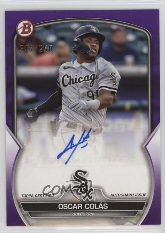 2023 Bowman Paper Prospect Purple Border Oscar Colas Colás Rookie Auto RC 2l4