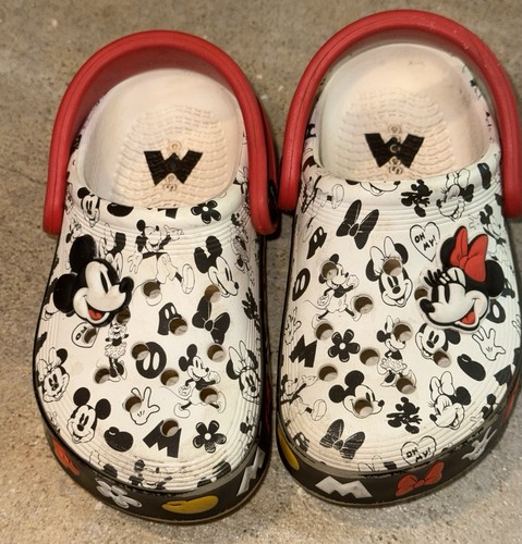 CROCS Mickey & Friends Clogs Kids 8 Disney White & Red - 第 3/8 張圖片