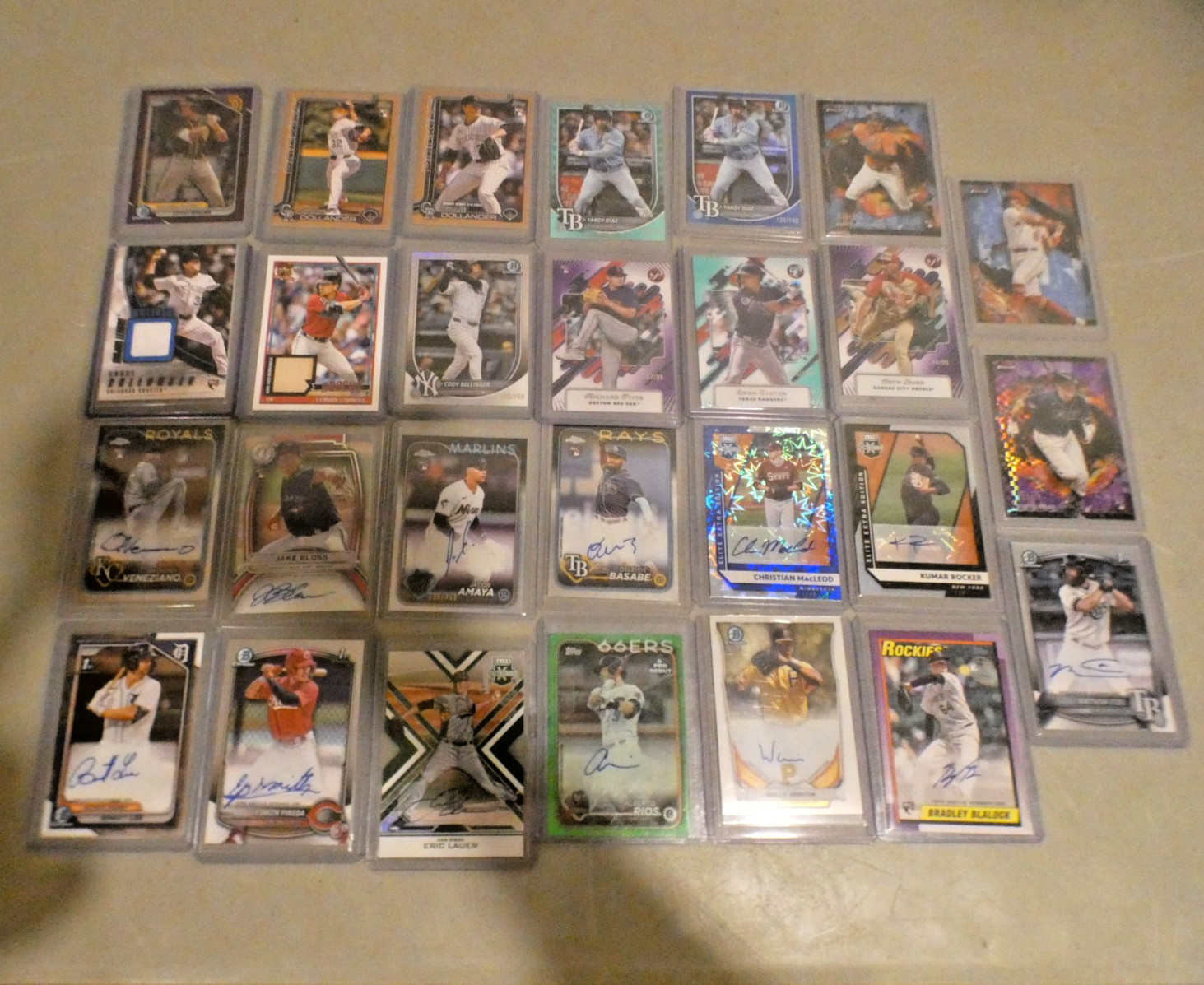 27 Baseball Cards Lot Autos Numbered Bowman Chrome Finest Rookies Vets Mix MLB