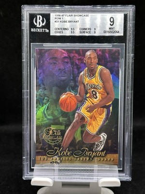 1996-97 Fleer Flair Showcase Kobe Bryant Row 1 RC #31 Lakers BGS 9 