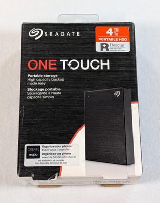 Seagate 4TB One Touch Portable Hard Drive USB 3.0 Model STKZ4000400 Black