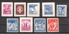 GDR: 9 early imperforated essays biennial plan or airmail ungummed paper
