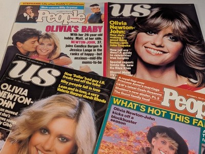4 Issues of PEOPLE Weekly Magazine w/ Olivia Newton-John Covers