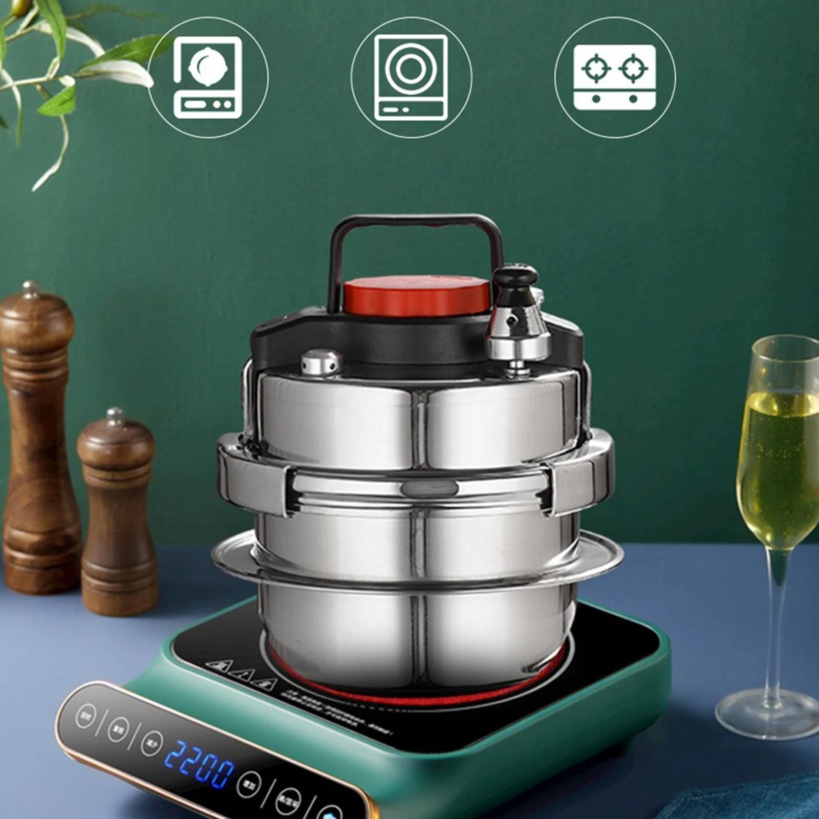 Pressure Cooker Cooking Pot Multifunctional Stainless Steel 1.4L Camping Outdoor
Opens in a new wind