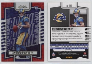 2023 Panini Absolute Rookies Red Squares /499 Stetson Bennett IV #136 Rookie RC