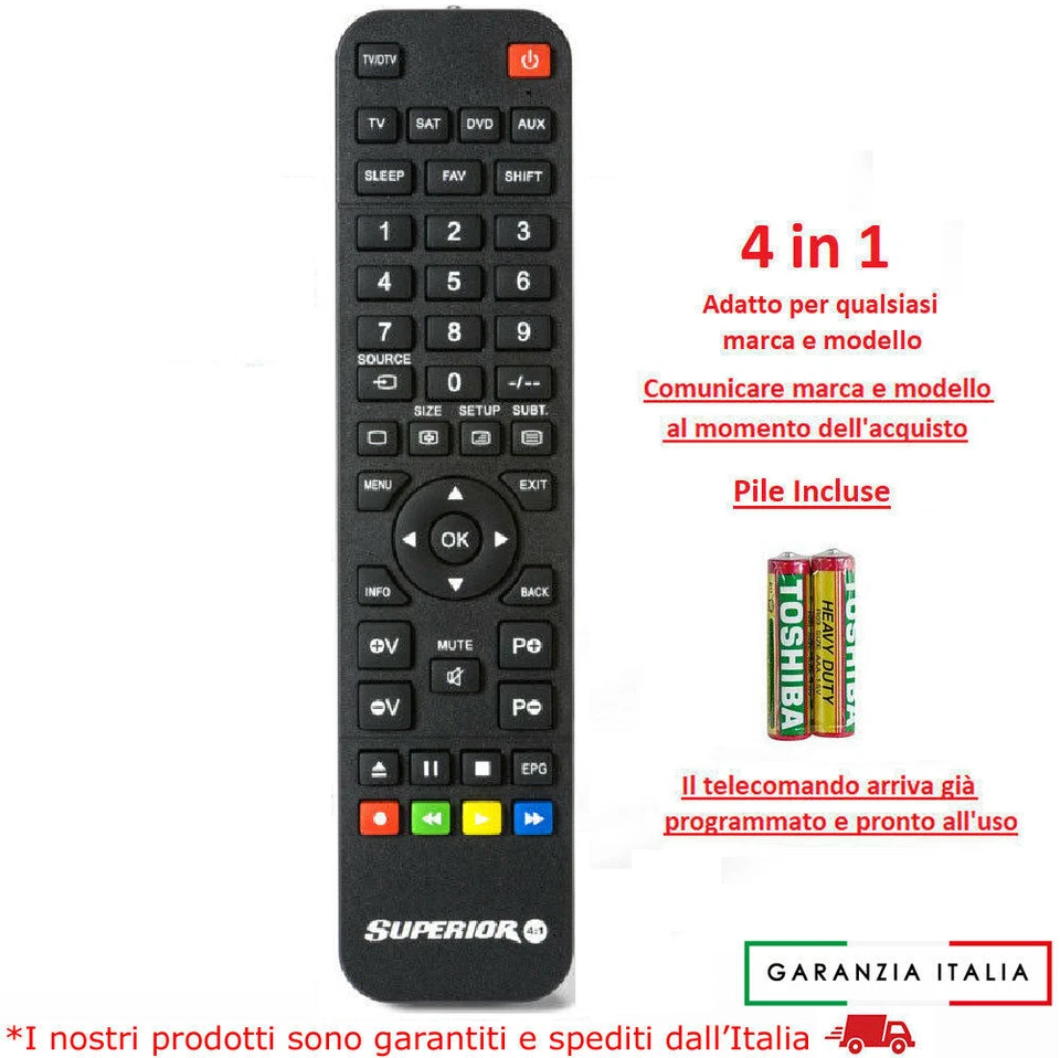 TELECOMANDO MULTI MARCA CLICCA SULLA TUA MARCA E LO RICEVERAI GIA PRONTO ALL'USO - Immagine 3 di 4