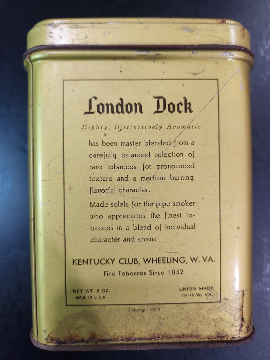 london dock tobacco tin Smoking 1 OZ Tobacco Lift Up Top Vintage Empty Old Tin Of London Dock