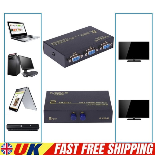 2 in 1 Out VGA Switch 130MHz Bandwidth VGA Vedio Splitter 2 PC To 1 Monitor