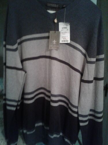 CHATHAM ROAD MEN STRIPED DARK&LIGHT GRAY/ BROWN CASHMERE BLEND LARGE -NEW - Picture 3 of 3