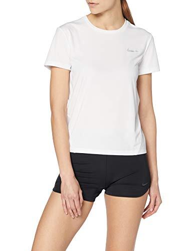 Nike Womens Miler Top Short Sleeve White/Reflective Silver XL - Picture 1 of 5