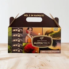 Hawaiian Host AlohaMacs DARK Chocolate Covered Macadamia Nut 5 oz x 5 pk