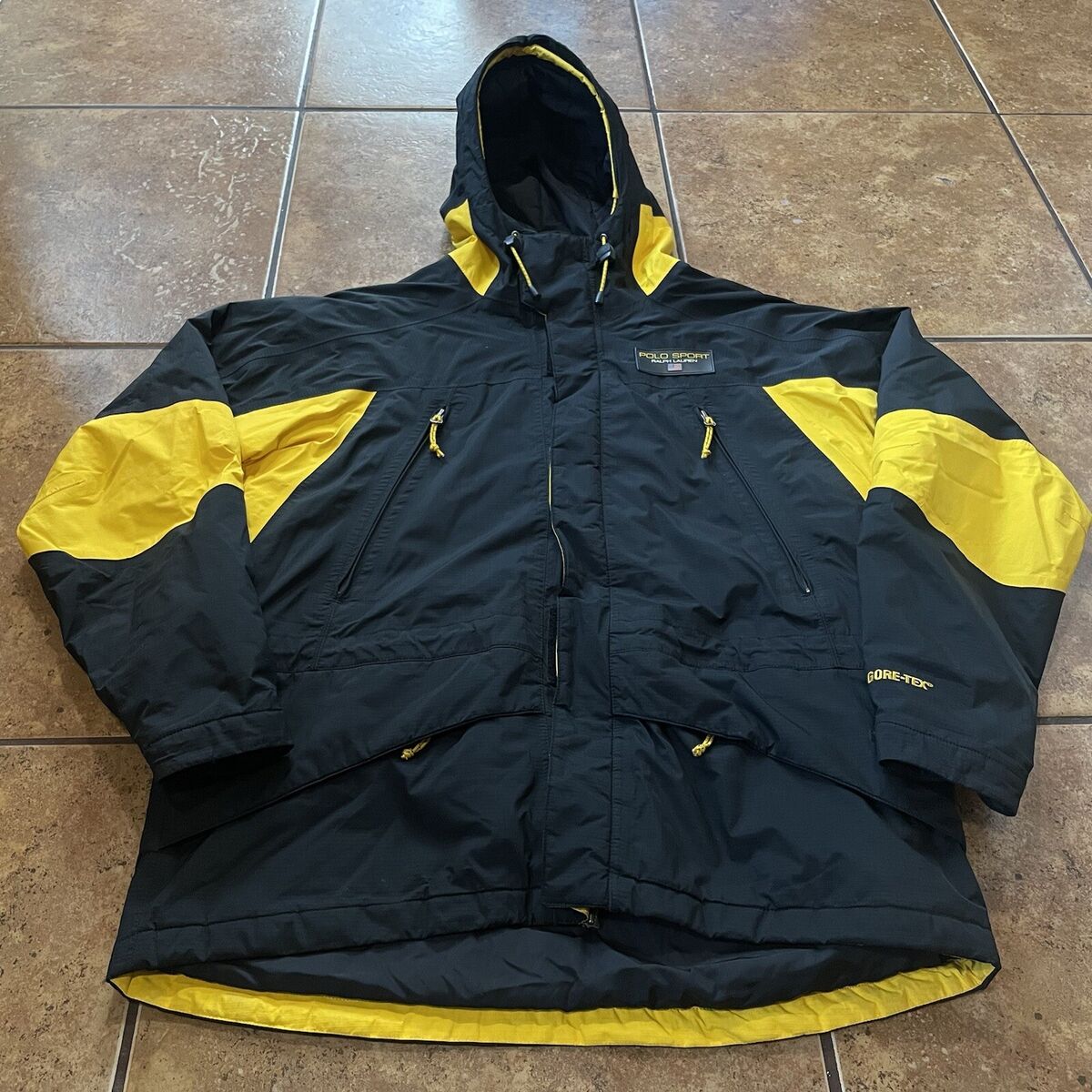 Polo Sport RLX Goretex VTG Jacket Black Yellow 90s HiTech Polo Sport RLX Goretex VTG Jacket Black Yellow 90s HiTech