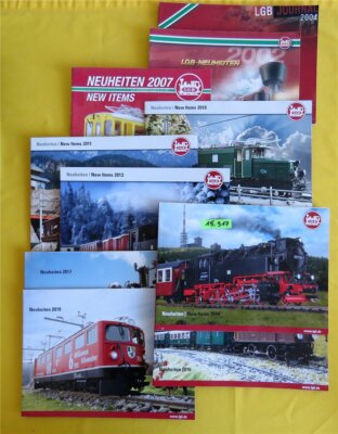 9 x LGB Märklin Katalog Neuheiten New Items 2002 - 2019 + 1 x LGB Journal 2004