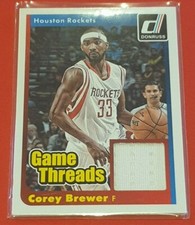 2014-15 Donruss Game Threads Corey Brewer Jersey Card - Houston Rockets