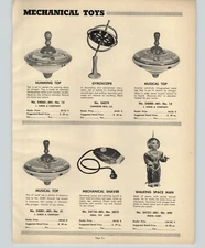 1952 PAPER AD Chein Irwin Mechanical Toys Walking Space Man Marx Hubley Race Car