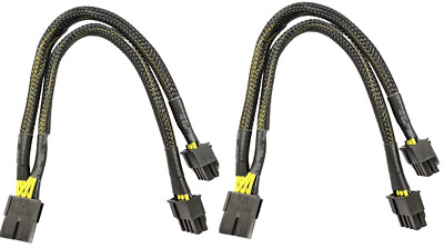 2x PCIE PCI-Express 8 Pin to 2x 8Pin Video Card GPU Splitter Power Adapter Cable