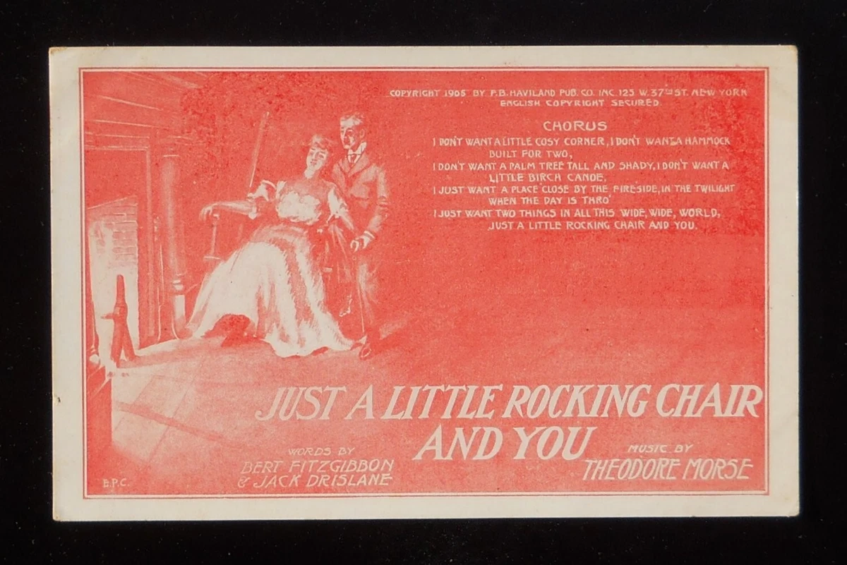 1905 Just a Little Rocking Chair and You Music by Theodore Morse Hot Babe NYC NY