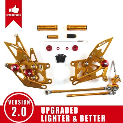 GOLD Reversed /GP Shift Footrest Foot Pegs For Honda CBR600RR /ABS 2009-2025