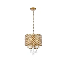 Living District Elise 4 Light 14" 711 Pendant, Brass - LD711D14BR