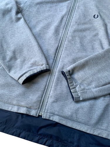 Fred Perry Giacca Reversibile Uomo Piccola Grigio Navy Mod Indie Logo Ricamato - Foto 7 di 14