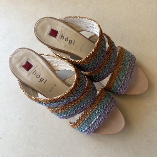 Hogl Multicoloured Woven Women’s Wedges Sandal Size 38.5 / 8 / 5.5 UK - Picture 4 of 12