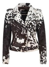 Women's Brando Style Biker Leather Jacket Brown Hair On Cowhide Classic Jacket