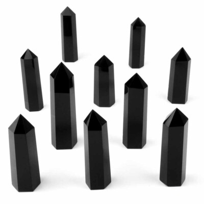 Obsidian Kristall | Spitze schwarz Gewicht 60   70 g aus Mexiko Top !