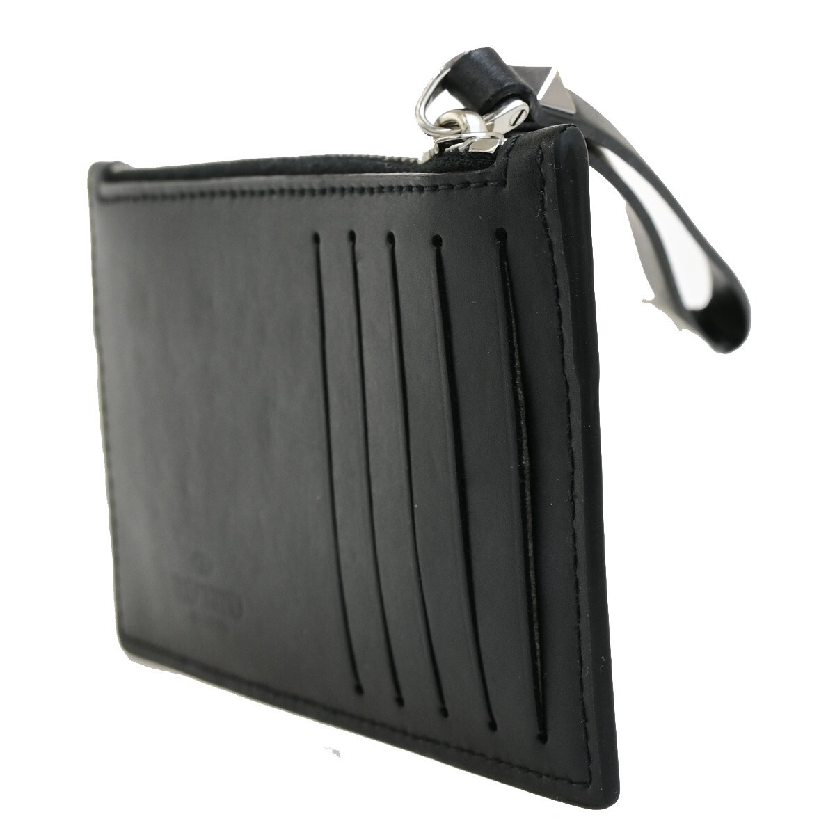 VALENTINO GARAVANI VLTN Logo Coin Wallet Card Holder Studs