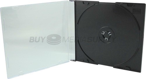 5.2mm Slimline Black 1 Disc CD Jewel Case Lot - Afbeelding 2 van 6