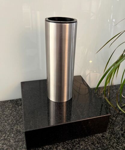Edelstahl Grablaterne Vase Grablampe Grableuchte Grablicht Sockel Granit Schwarz - Bild 7 von 10