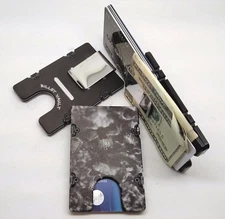 SKULLS PATTERN, Billet Vault  Aluminum Wallet, RFID protection