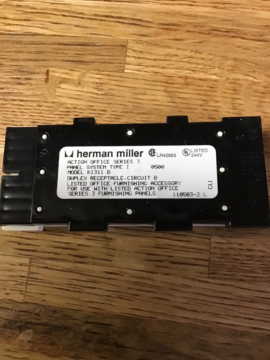 Herman Miller Action Office Model K1311.B Duplex Receptacle